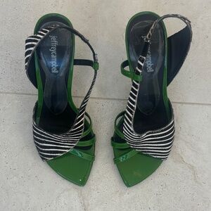 Jefferey Cambell Zebra and Green Heels